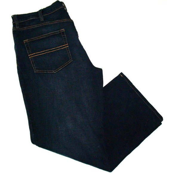 Denver Hayes Flextech Mens 38X30 Classic Indigo Dark Wash Straight Denim Jeans - Picture 9 of 11